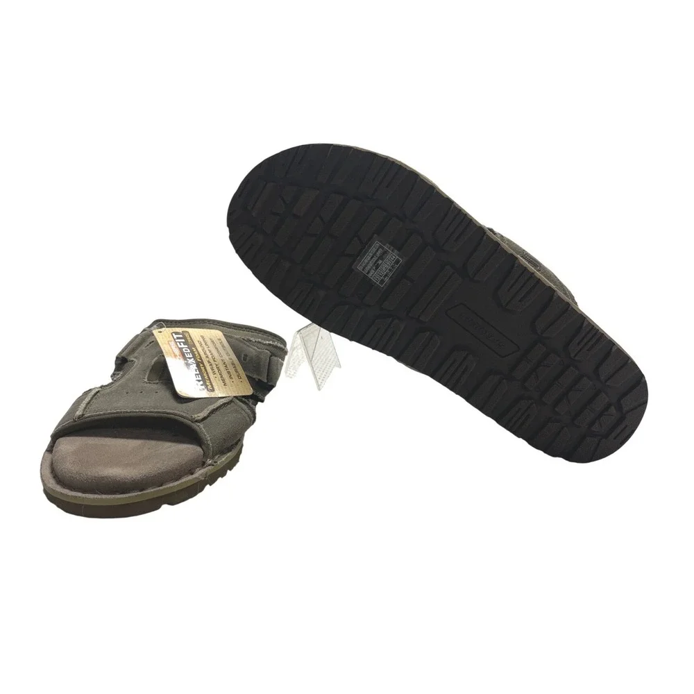 Skechers‎ Relaxed Fit 360 Memory Foam Slide Sandals Mens 13 Stone Leather 64148